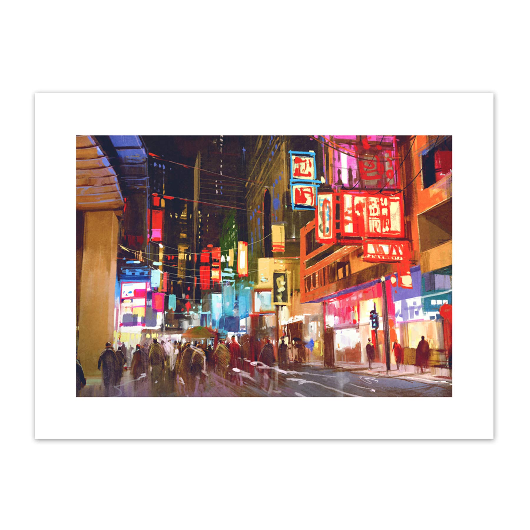 Wee Blue Coo City New York Chinatown Art Print Canvas Premium Wall Decor Poster