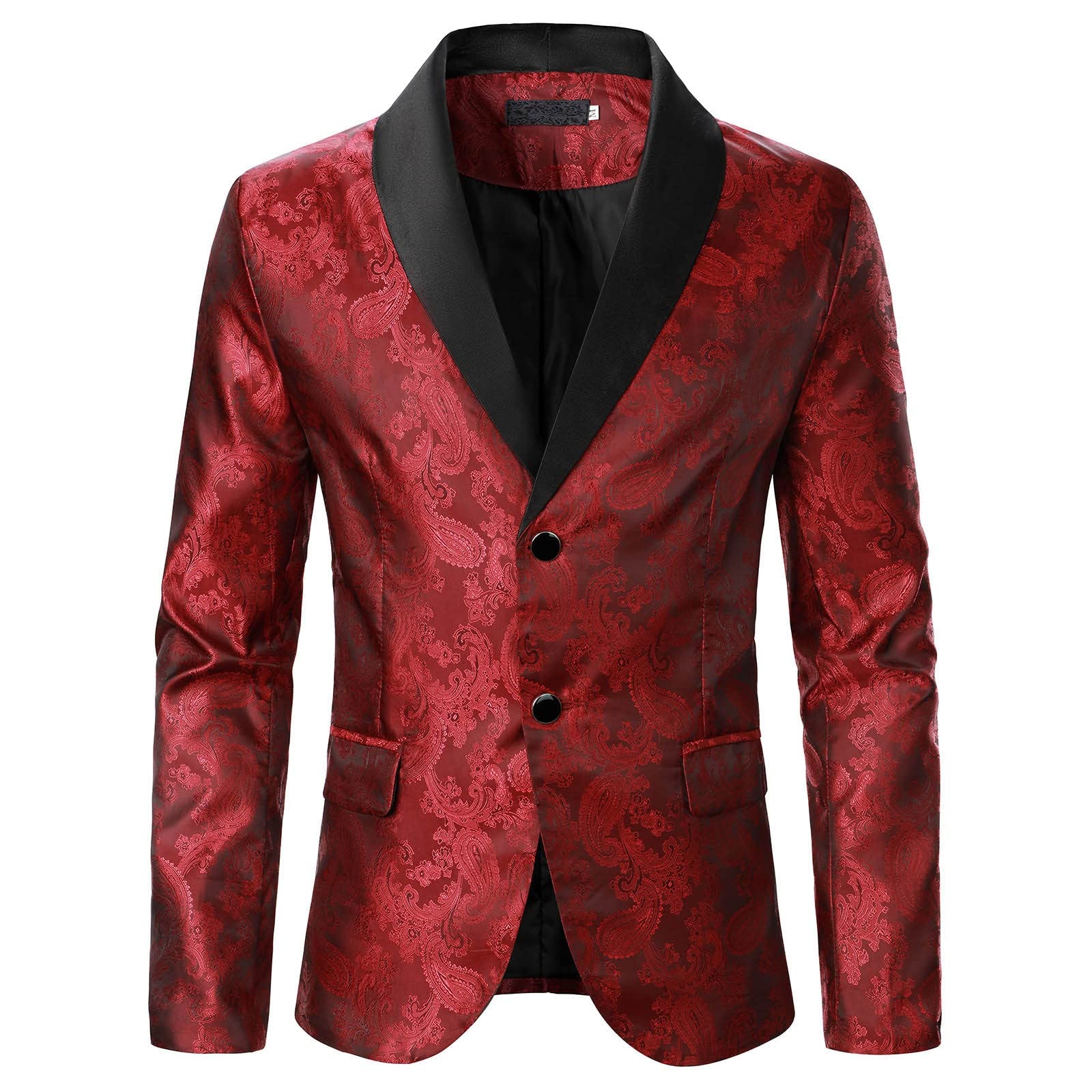 Cokbyavla Men's 57Wine Christmas Tuxedo Jacket,Sequin Suit Jacket Light Up Jacket Red Metallic Winter Vest For Suits Big And Tall 3 Piece Red Blazer Blue J(,S)