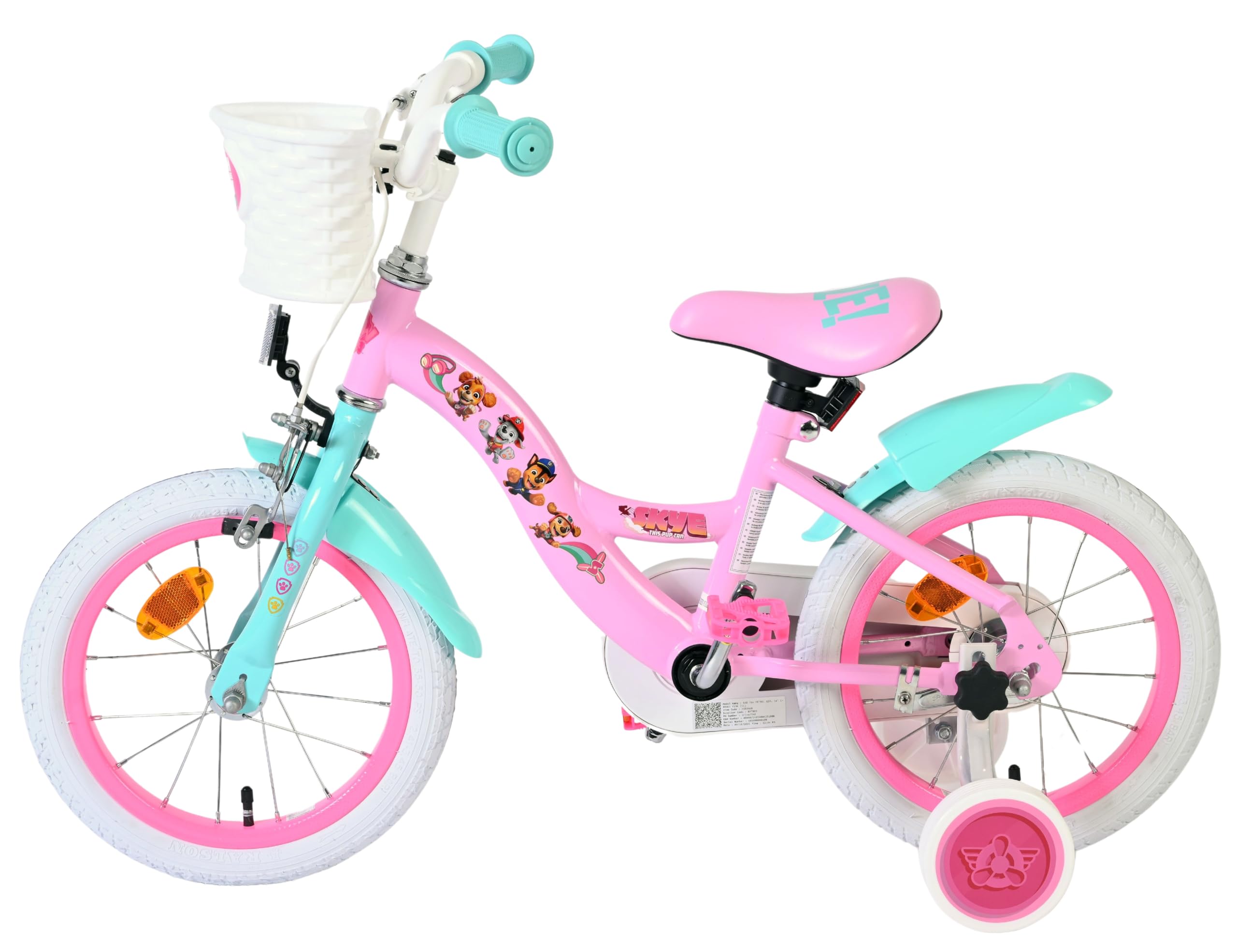 Paw Patrol Bicicletta per bambini – Bambina – 14 pollici – Rosa