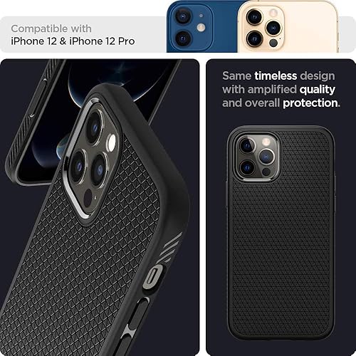 Vista 383 de Spigen Liquid Air - Funda diseñada para iPhone 13 Pro Max (2021), color negro mate