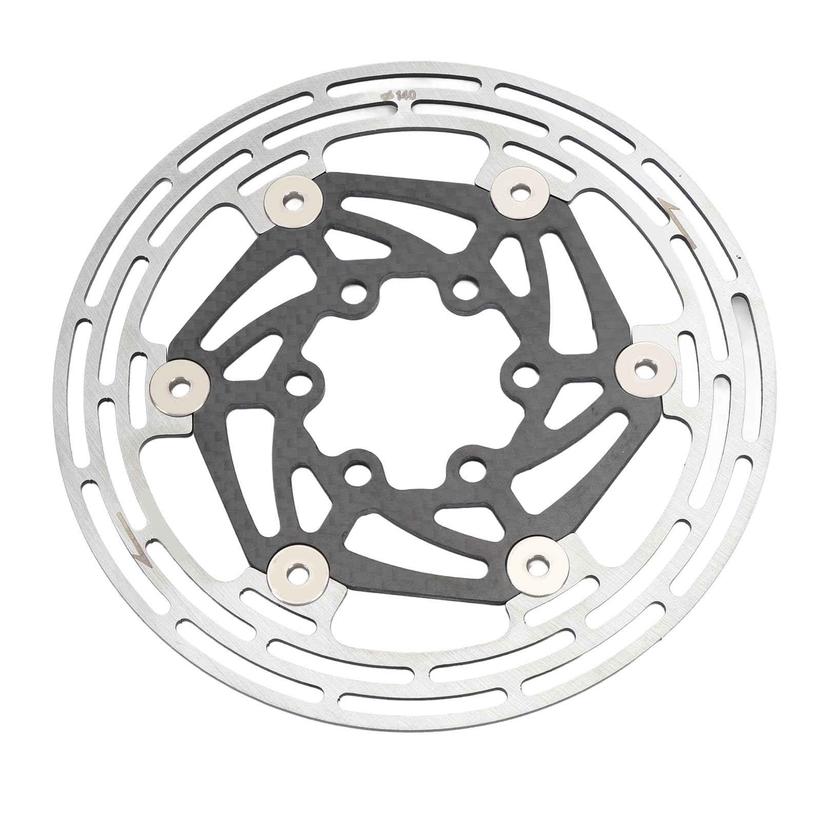 Emoshayoga Rotor de Disco de Freno de Bicicleta, Acero Ligero con Disipación de Calor para Bicicletas de Montaña y de Carretera, Diseño de Fibra de Carbono de 6 Pernos