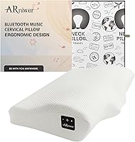 Vista 10 de Almohada cervical de espuma viscoelástica con forma de mariposa para soporte de cuello, almohada ortopédica cervical con contorno de cuello, diseño