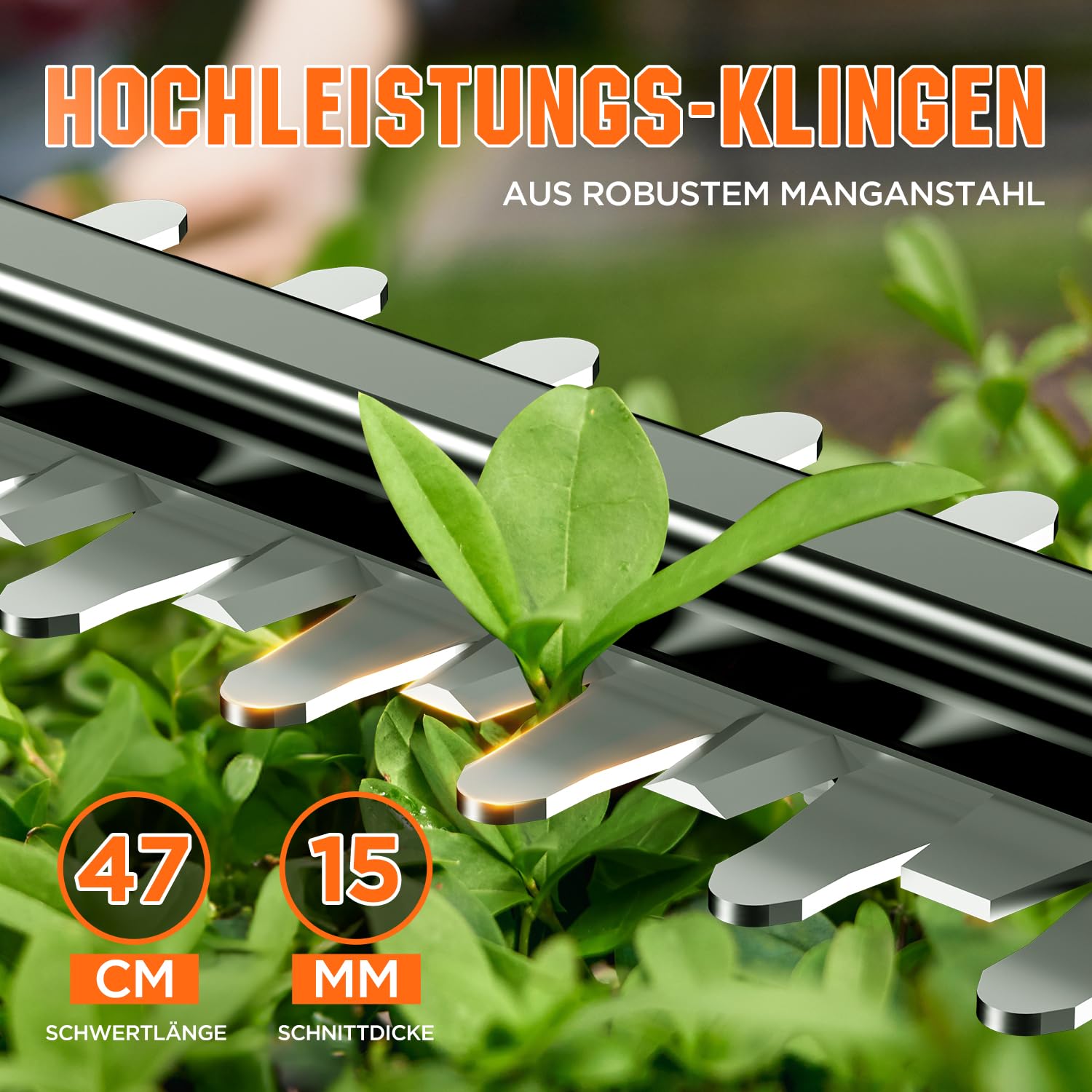 Litheli Stabheckenschere & Hochentaster mit zwei 2.0Ah Akkus, 47 cm Akku Teleskop Heckenschere, abwinkelbarer Kopf und Teleskopstiel zum Schneiden von Ästen, Trimmen.