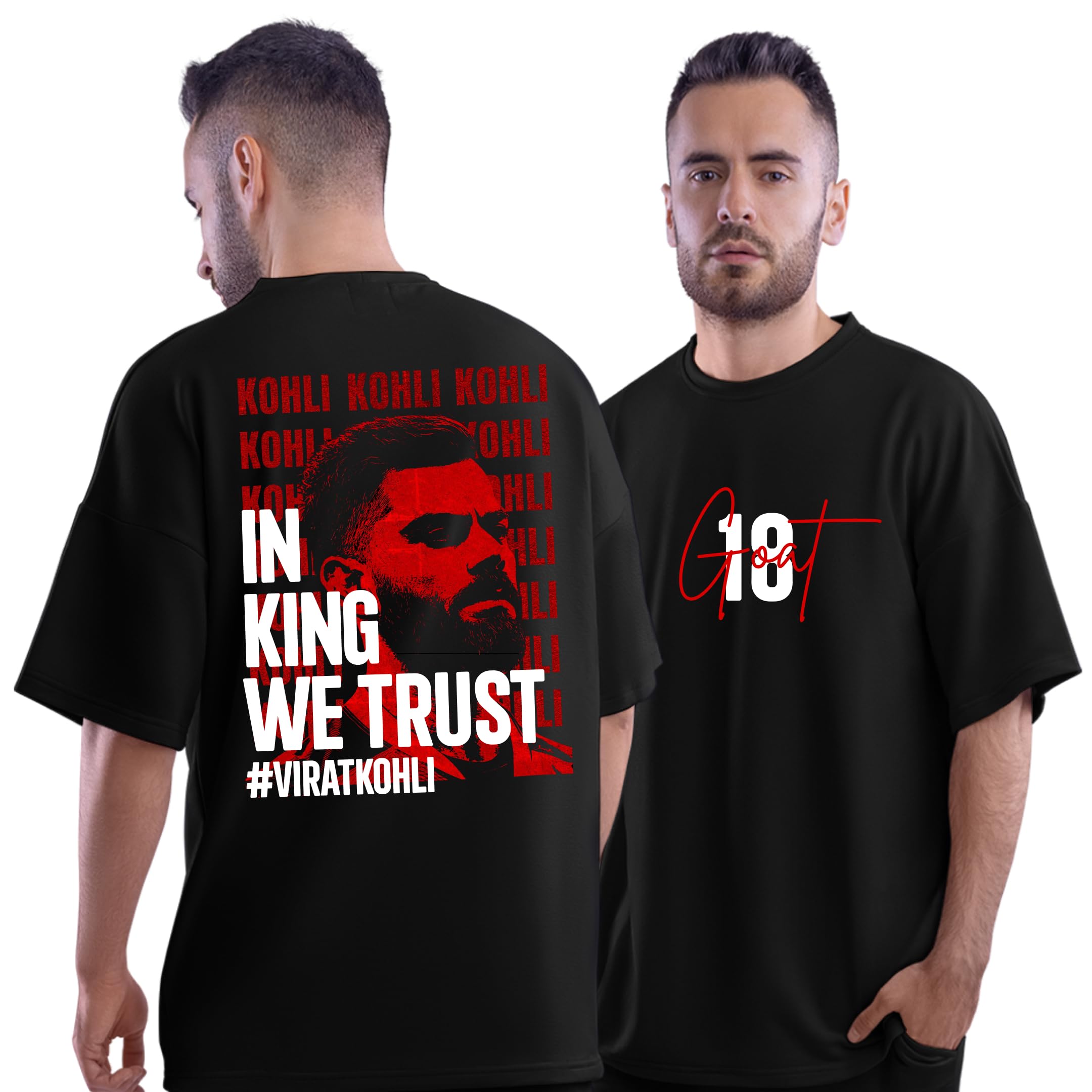 dudeme Virat Kohli Fan T Shirt | Black Oversized Sports T Shirt for Men & Women | Sports Wear Cotton Virat Tshirt-picture-50