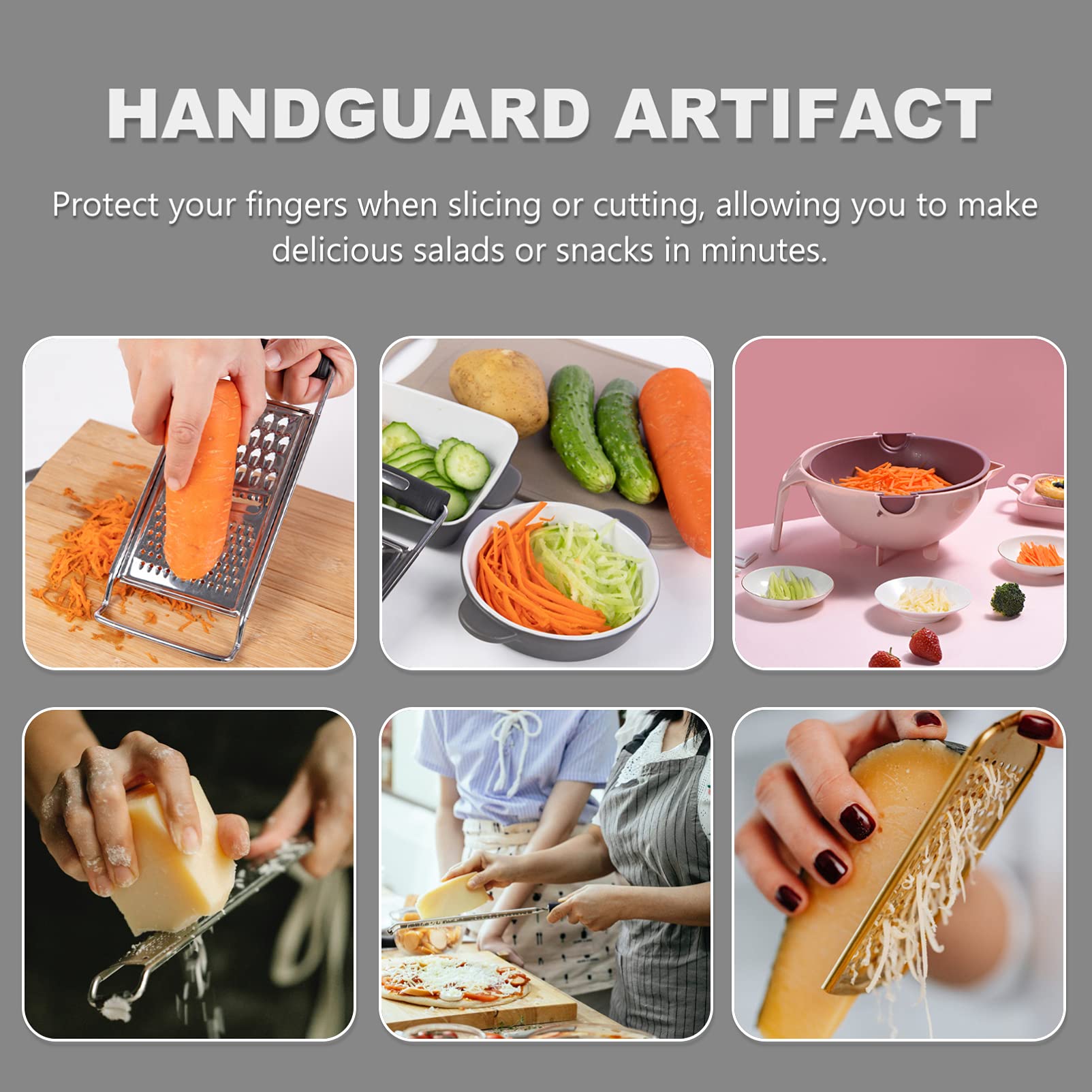Yardwe Food Safety Holder Mandoline Slicing Tool Food Slicer Cutter Veggie Shredder Finger Hand Guard Anti Cut for Mandoline Cutting Chopping and Grating