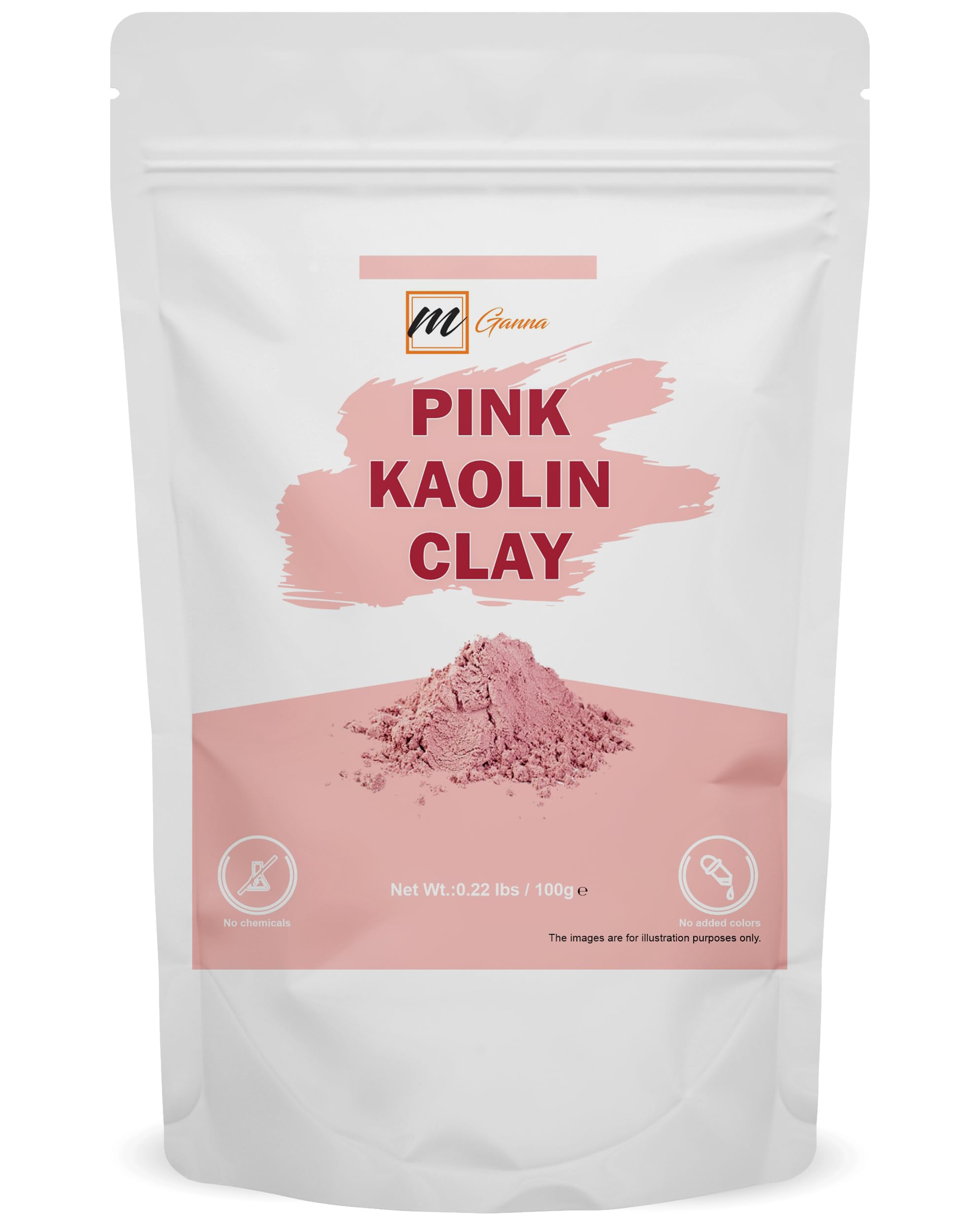 100% Natural Rose Clay/Pink Kaolin Clay Powder for Creams, Face Masks, and Soap Making 100 GMS / 0.22 LBS
