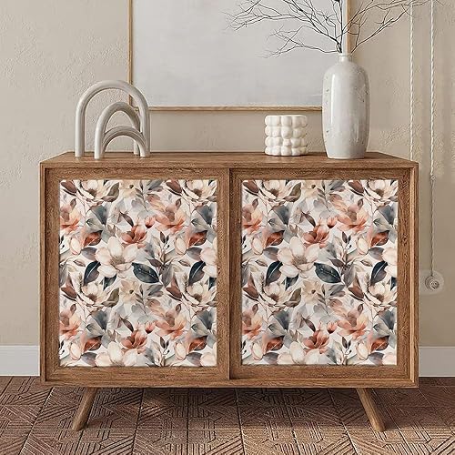 Miniatura 5 de MuralPeel Papel tapiz vintage bohemio con diseño botánico de flores de magnolia brozen, autoadhesivo, extraíble, fácil de despegar, papel de