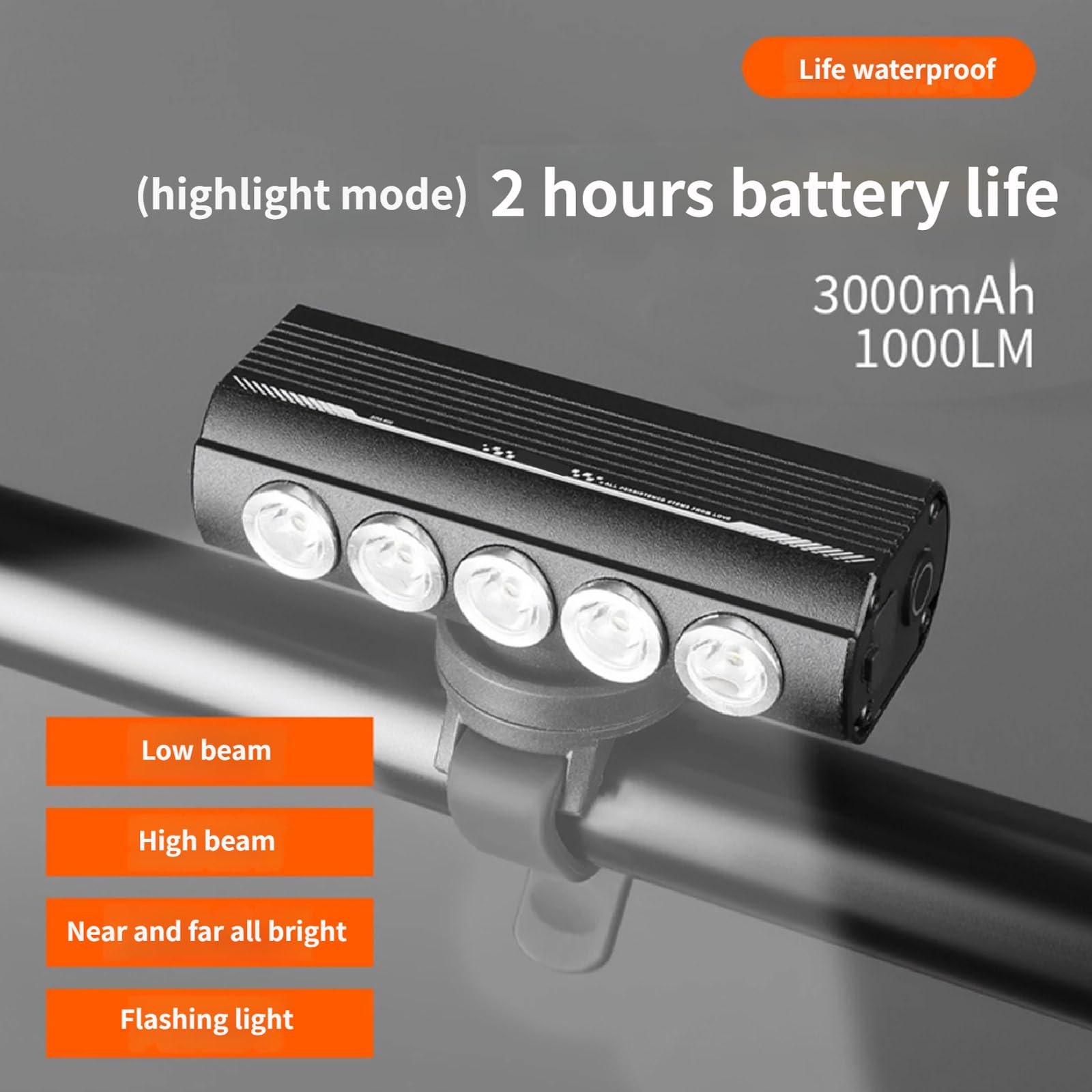 Phare de vélo, LED Rechargeable, 4
