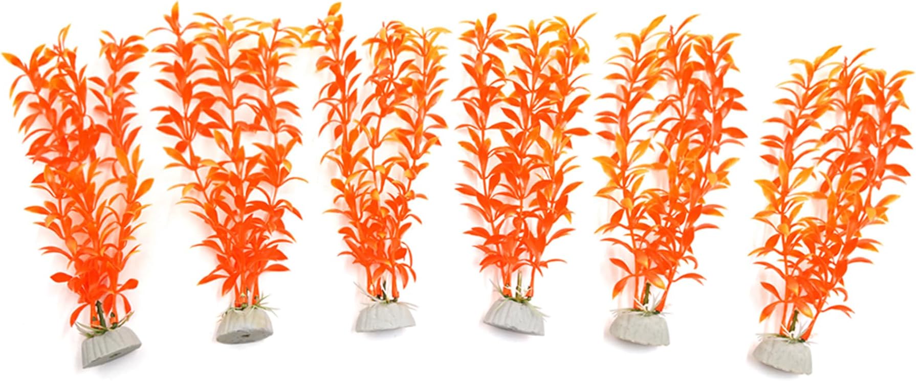 – Aquarium Decoration, Plastic Aquarium Plants Grass Plant Decorative Landscape for Aquarium Fish Tank(Orange,6Pcs)