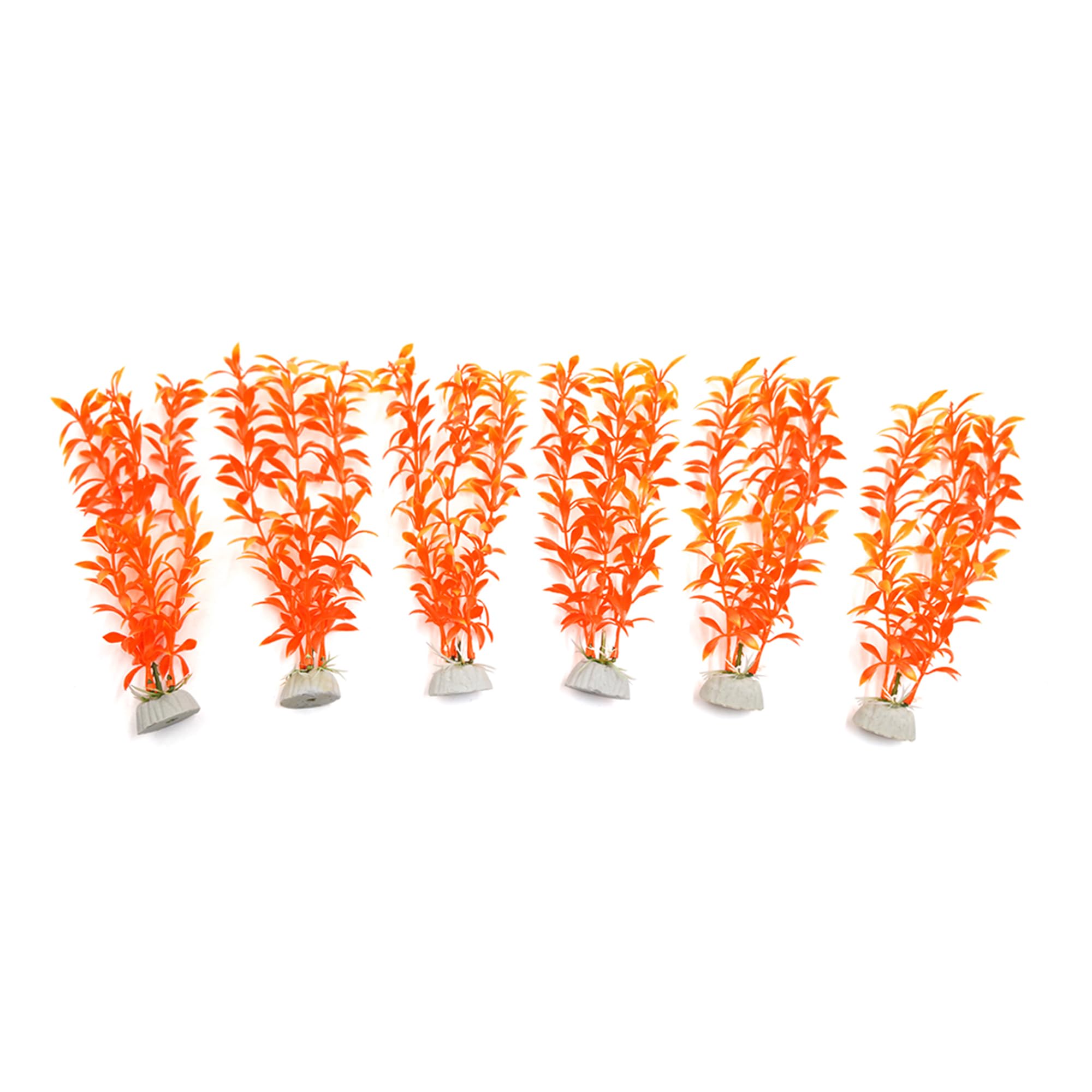CAPASTEC Aquarium Decoration, Plastic Aquarium Plants Grass Plant Decorative Landscape for Aquarium Fish Tank(Orange,6Pcs)