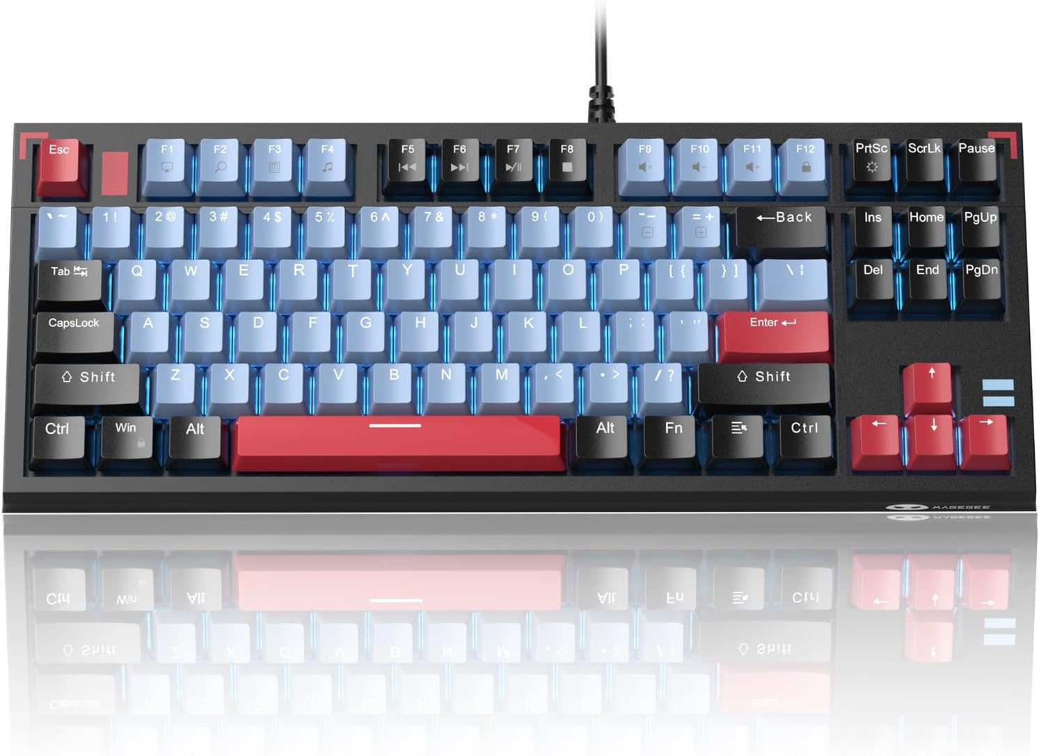 Compact 80 Percent Mechanical Gaming Keyboard, Wired tkl Mechanical ...