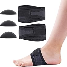 Cozyhealth Foot Arch Support Brace (1 Pair) with Gel Pads- Wrap Corrector for Flat Foot, Adjustable Plantar Fasciitis Sleeve Strap for Pain Relief, Fallen Arches, Flat Feet High and Fallen Arch Unisex