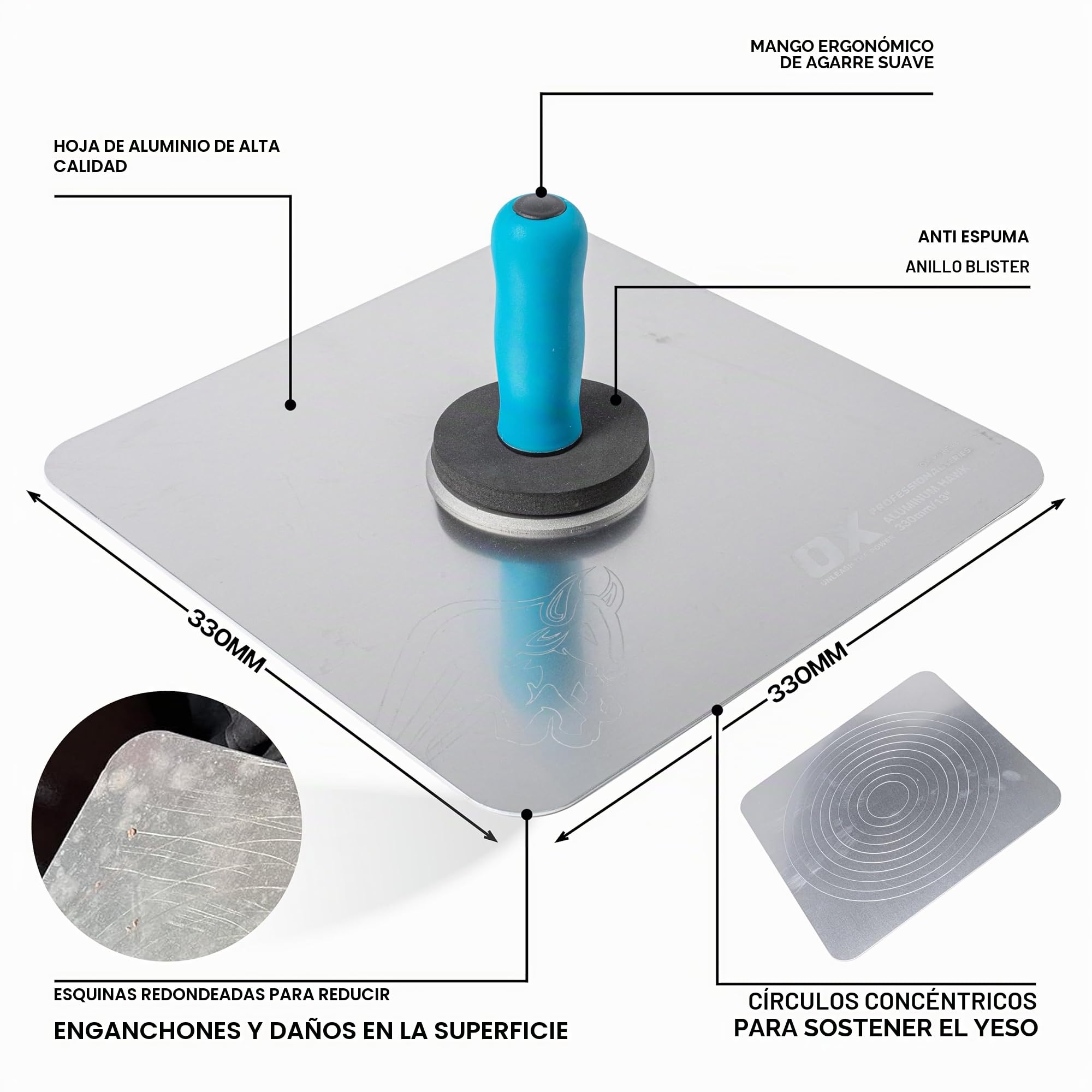 OX Pro Aluminium Hawk - 13" X 13"
