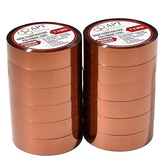 APT, (1'' x 36 Yds, 12Rolls) 1 mil Thick Polyimide Adhesive Tape, high Temperature and Heat Tape, for Masking, Soldering, Electrical, 3D Printer Application.