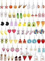 ILGANT 36 Pairs Cute Funky Drop Dangle Earrings Set - Weird Cool Aesthetic Resin Jewelry for Women Teens Girls Gift
