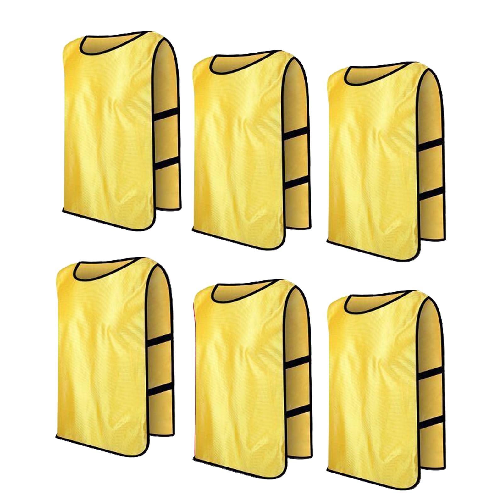 OhMill 6 Pcs Football Bibs Adults Quick Dry Sports Bibs Training Bib for Basketball, Netball, Rugby, Cricket & Hockey