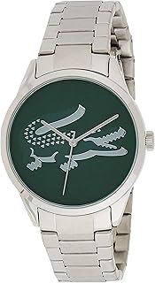 ساعة كوارتز بمينا دائري للنساء موديل 2001190 من لاكوست، لون فضي