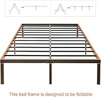 Vista 8 de VECELO - Marco de cama de plataforma de metal de 14 pulgadas, láminas de acero resistentes/Base de colchón de fácil montaje/No necesita somier