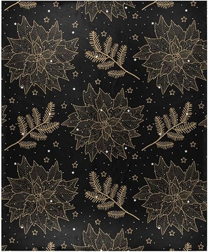 Christmas Golden Elements Blankets & Throws, Microfiber Ultra-Soft Throws for Car, Bed, Living Room, Holiday Blanket, 50"x60"