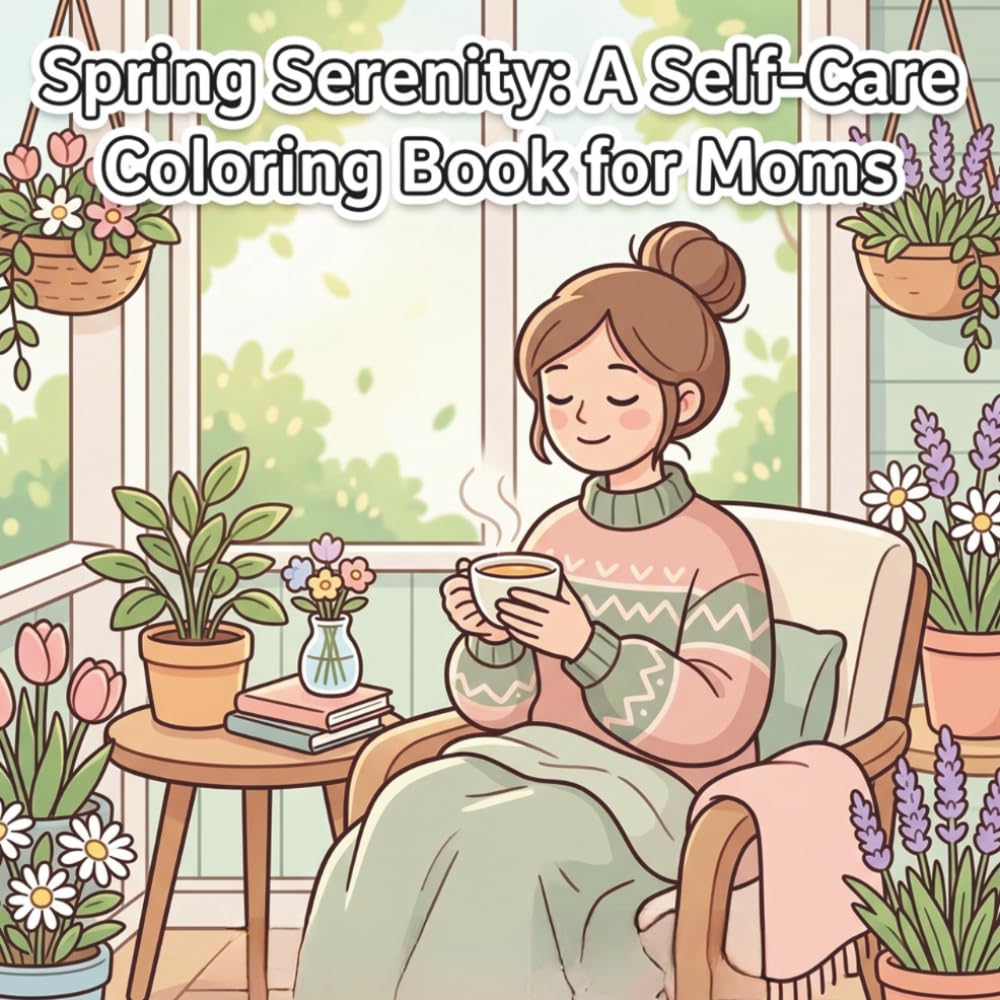 Spring Reset Coloring Book for Moms: Bold and Easy Self-Care Scenes for Relaxation and Stress Relief: Simple, Peaceful Moments to Help You Unwind, Recharge, and Enjoy a Fresh Start