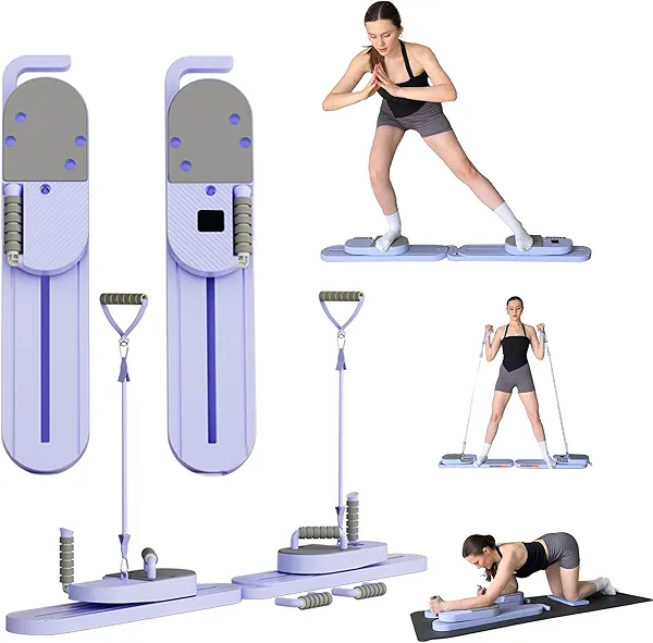 Vindhvisk Newly Designed Pilates Reformer Set with 20+ Workouts, Pilates Reformer Board for Home, Pilates Board - Beginner Friendly Fitness Equipment