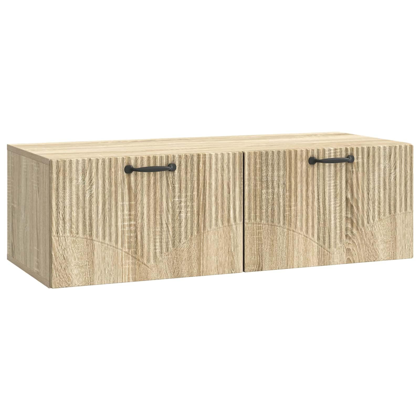 Meuble TV mural en chêne Sonoma 98cm suspendu pour salon contemporain