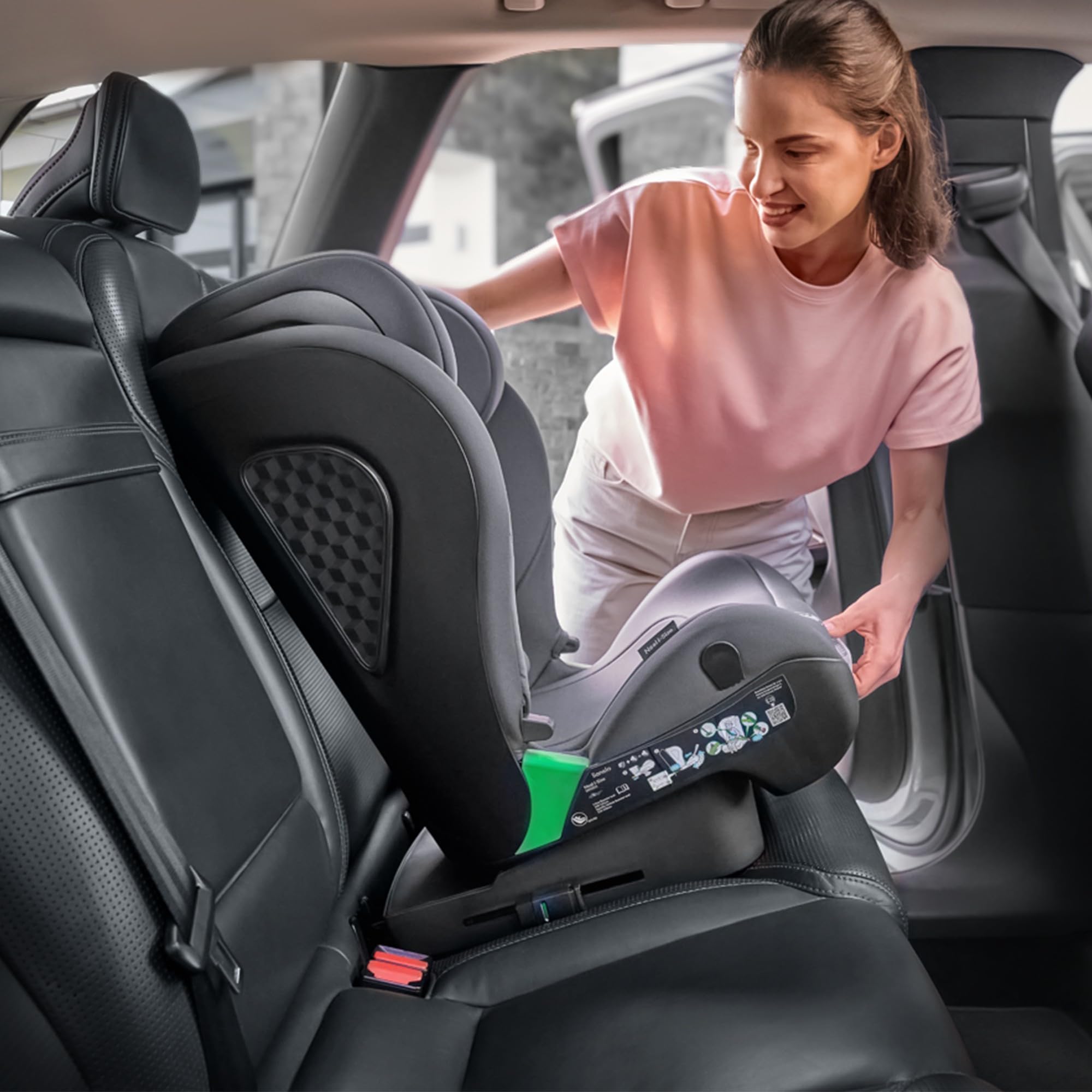 LIONELO NEAL I-SIZE Silla de Coche Para Bebés, Grupo 2 3, de 100-150 cm De 3 a 12 años aprox. Fijación ISOFIX o Cinturones Reposacabezas Ajustable Protección Lateral Reposabrazos Norma R129