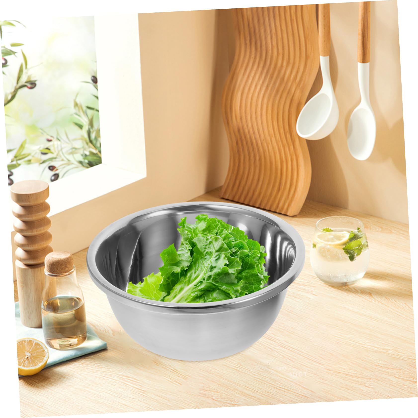 Veemoon Tazón De Sopa De Acero Inoxidable Largo Mezcla De Tazón Cocinar Bol Tazones De Cocina De Metal Cuenco De Sopa Decorativo Cuenca Petrolera Lavabo Decorativo Plata Acero Inoxidable