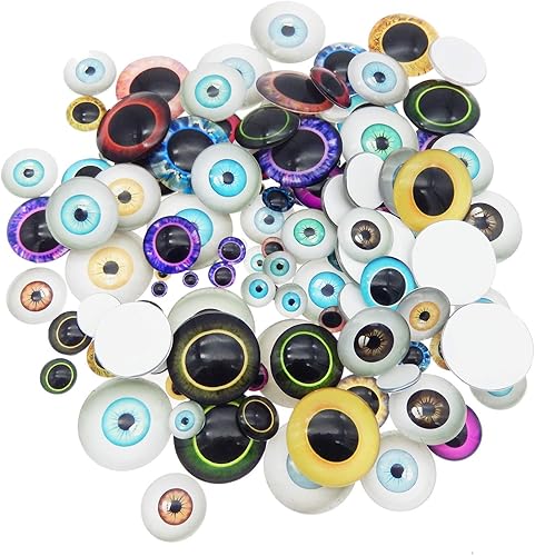 Miniatura 7 de 10pairs 0.984 in búho pájaro humano pupila ojos de cristal para muñecas de arcilla esculturas artesanía bricolaje encontrar pegamento en los ojos