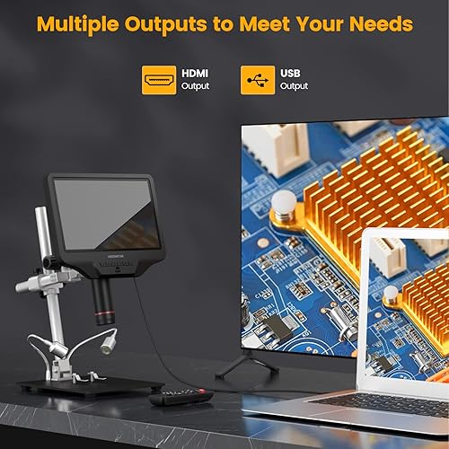 Miniatura 4 de Andonstar AD409-Pro - Microscopio digital LCD con pantalla de 101 pulgadas microscopio de soldadura HDMI Pro soporte de metal cámara de microscopio