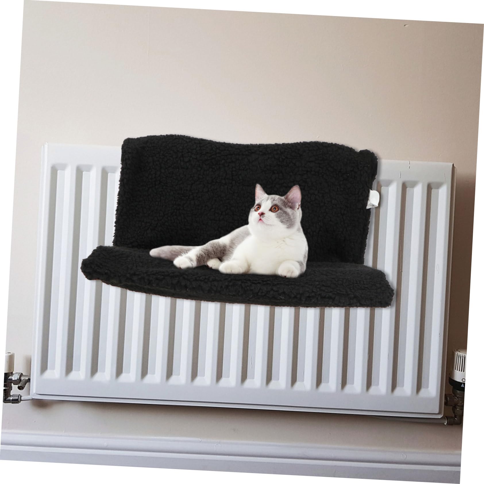 Mobestech Hamac pour Chat Suspendu Cadre Fer Noir en Polaire