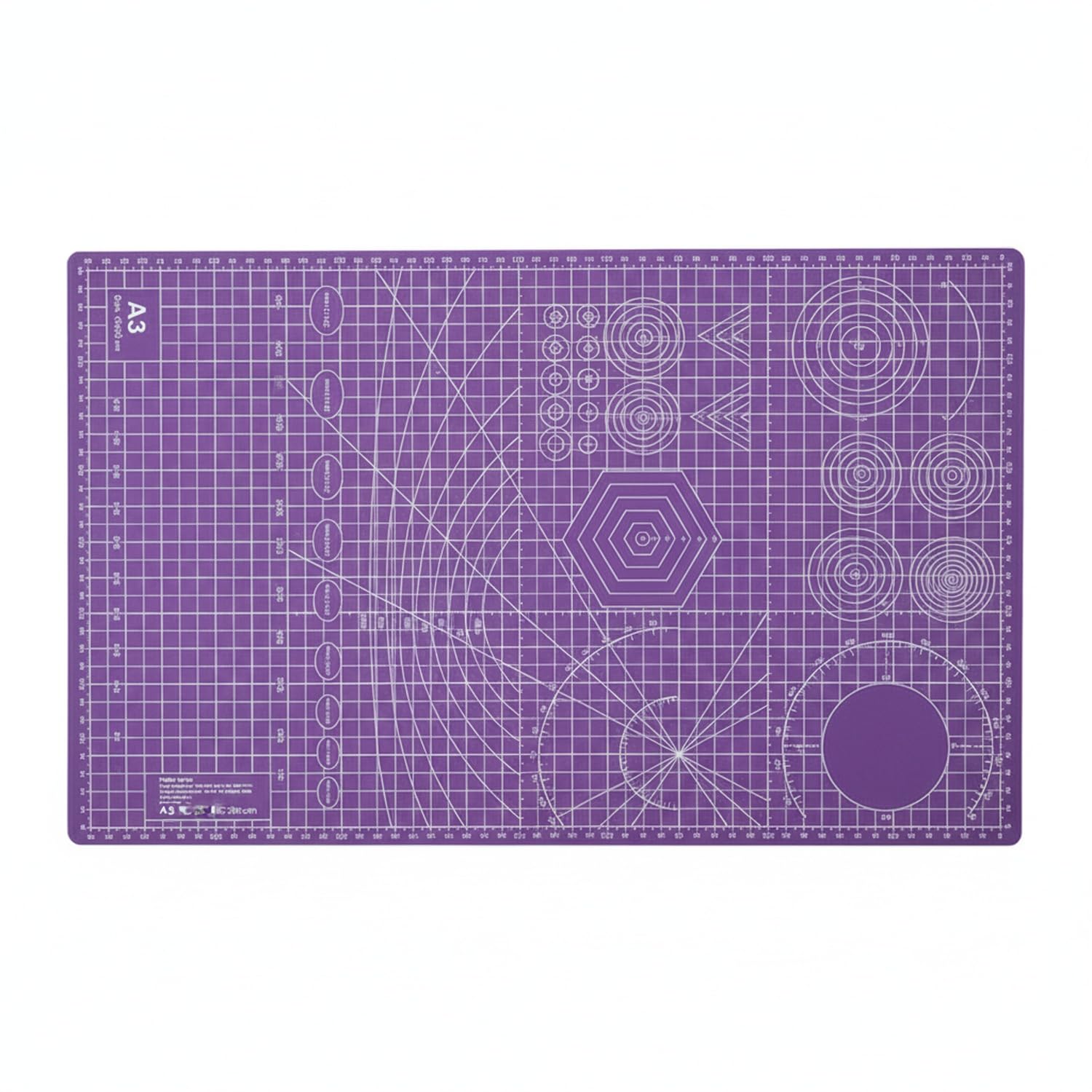 A3 Craft Cutting Mat, 17.7 x 11.8 Inch Self-Healing Work Surface with Grid Lines for Quilting, Scrapbooking & Desk Protection