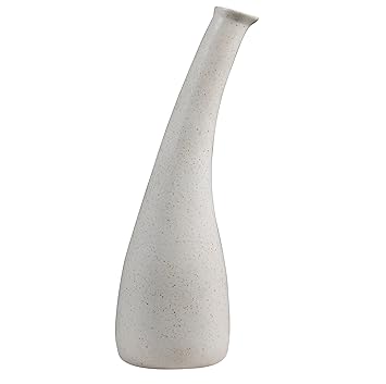 Caffeine Ceramic Handmade White Matte Glazed Moulded Vases (Set of 1)
