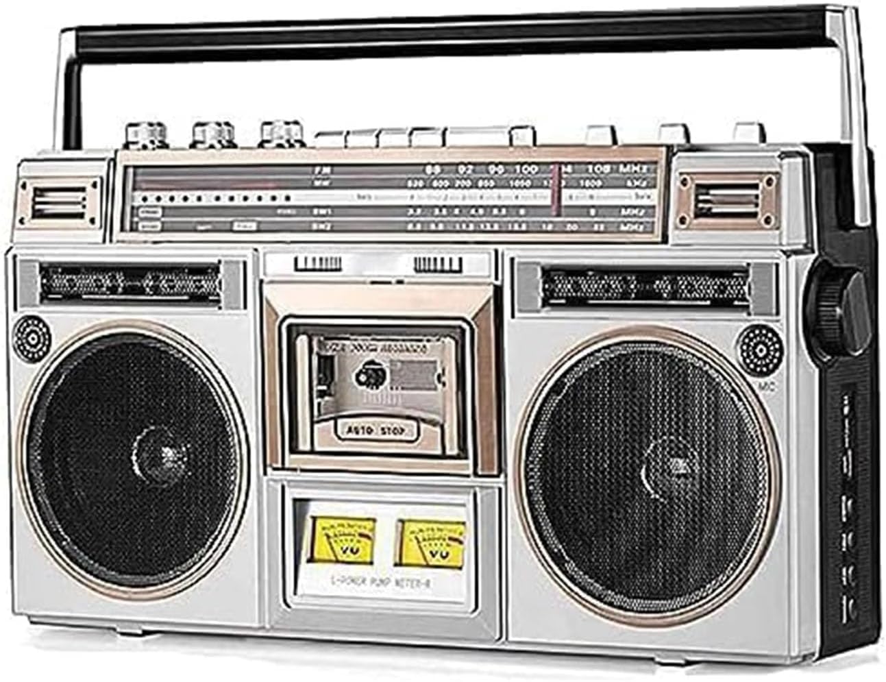 Retro Boombox odtwarzacz taśmowy CD z Bluetooth, radiem FM/DAB+, nagrywanie USB, klasyczny odtwarzacz kasetowy w stylu lat 80., rejestrator radiowy, do podróży rodzinnej
