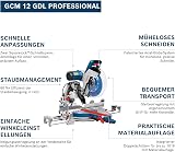 Bosch Professional ingletadora telescópica GCM 12 GDL (2000 W, incl. láser de doble línea, disco de sierra, pinza de fijación, diámetro del disco de sierra: 305 mm) - 2