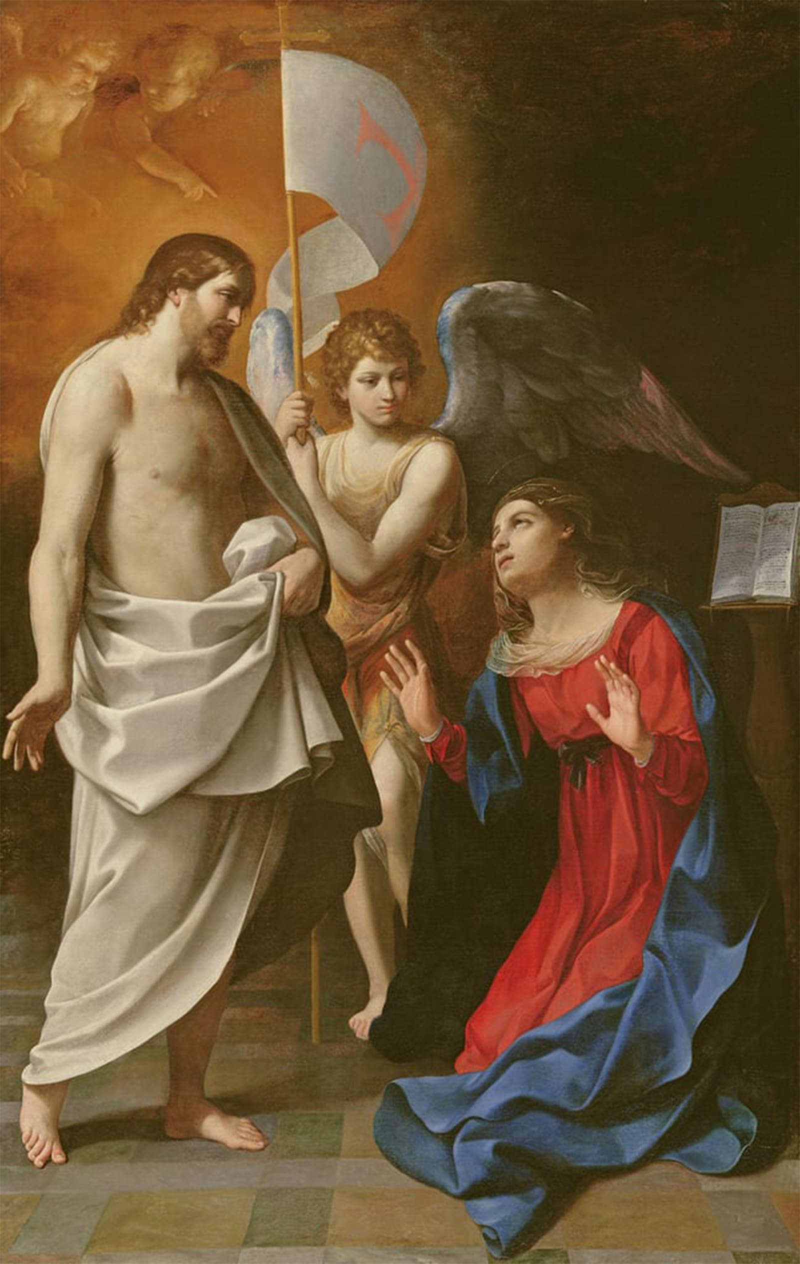 HRJUBWREE Oil Painting Prints on Canvas Painting Picture Christ Appearing to the Virgin by Vintage Painting Artwork Canvas Prints for Home Decor 60x90cm