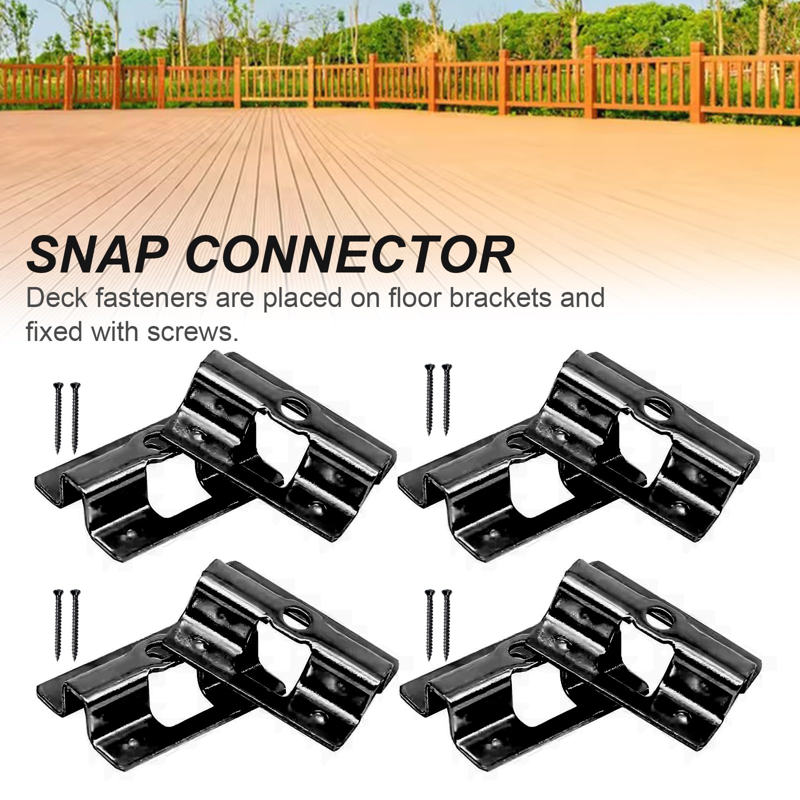 100 pièces de clips de terrasse en acier inoxydable 6/7/8/9 mm, clips de fixation en acier inoxydable dissimulés, espaceurs clips avec 100 vis pour WPC/BPC, fermeture de plancher en bambou, noir (9 mm