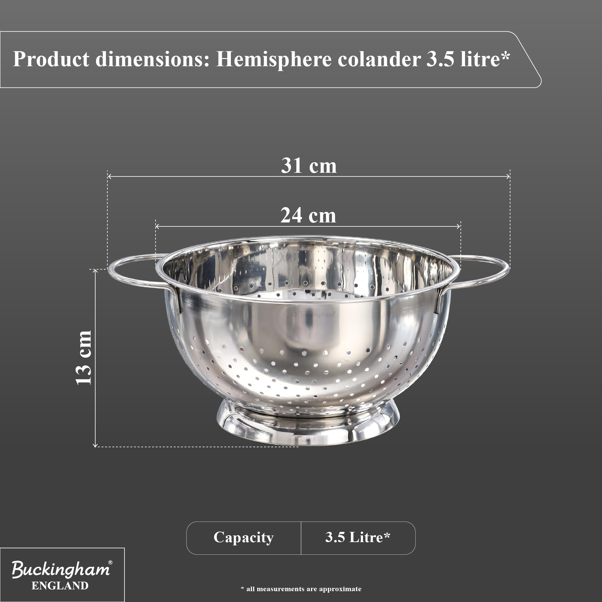Buckingham 15285 Halbkugelsieb aus Edelstahl