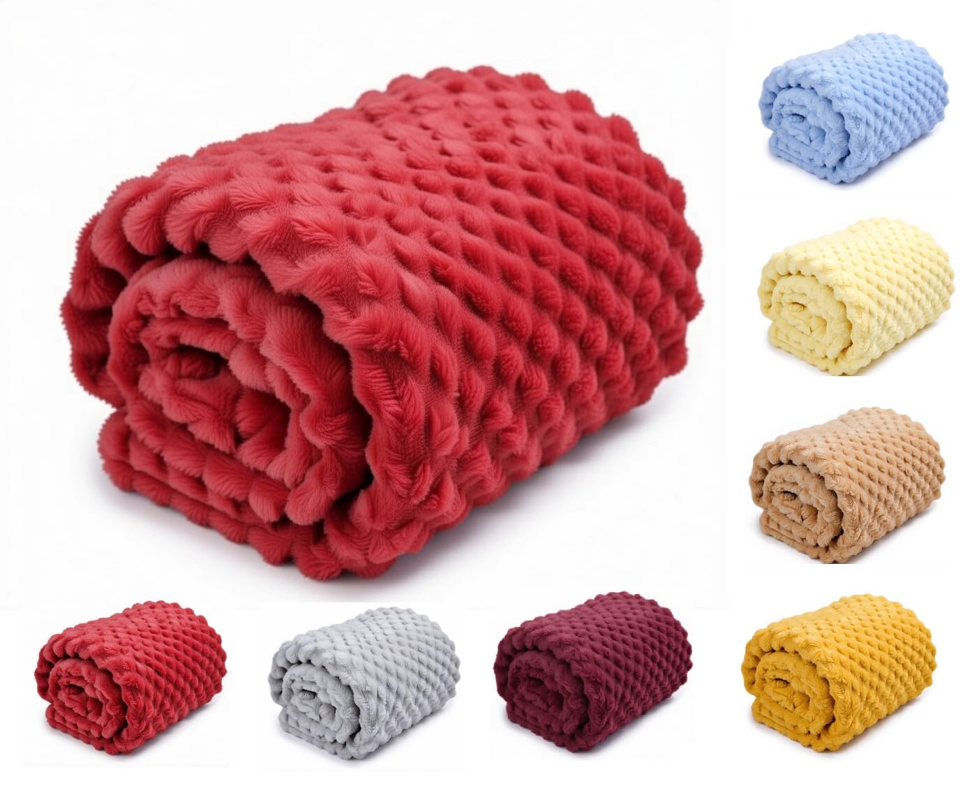 OnlyBee Baby Waffle Blanket 75 x 100 cm – Soft & Breathable Cellular Cot Blanket – Lightweight Baby Blanket for Newborns, Prams & Moses Baskets (Red)