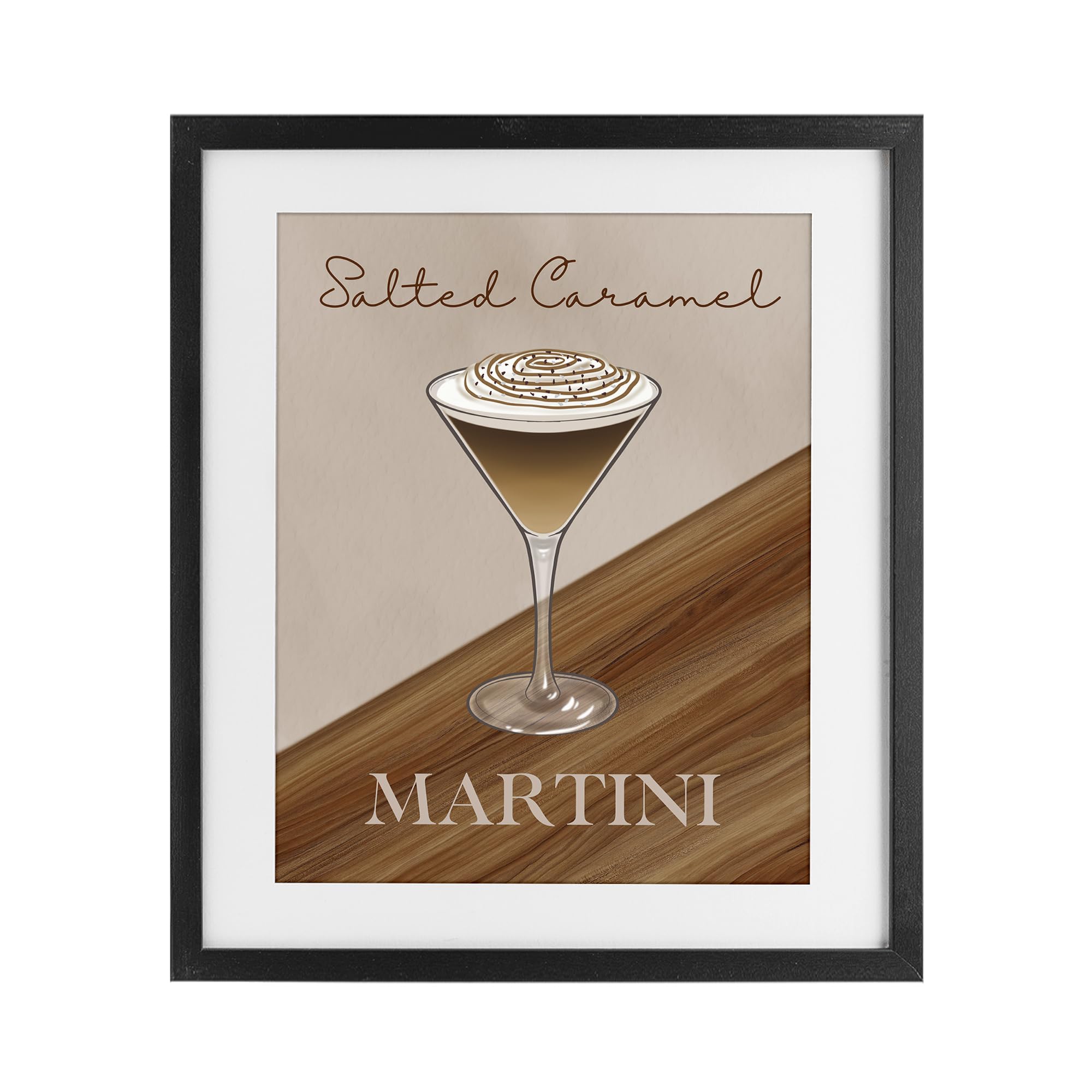 Stupell Industries 'Salted Caramel Martini', Framed Print Under Glass, Black, 17 x 21 Inches, Easy to Hang and Sturdy, Made in USA, by Marcus Prime