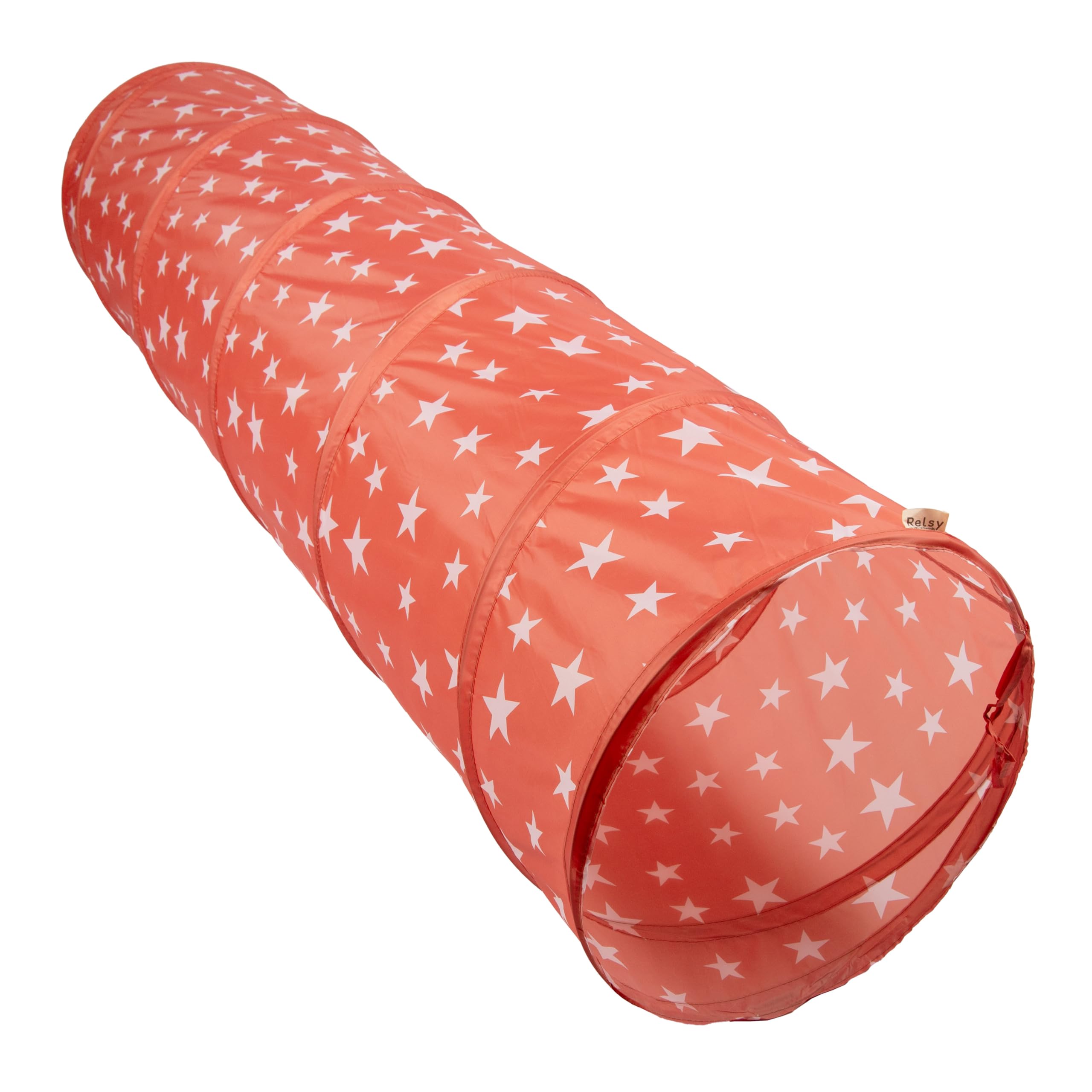 Relsy Starry Burnt Orange Pop Up Tunnel for Kids Toddlers, Pets, Burnt Orange Star Tunnel, 180cm x 45cm - Image 3