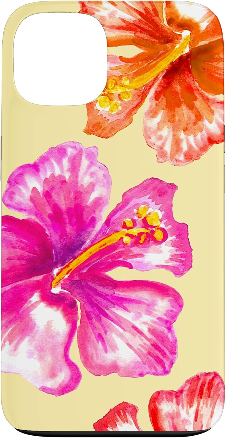 Hawaiian Hibiscus Watercolor Butter Yellow Tropical Hawaiian Case for iPhone 16 Pro Max