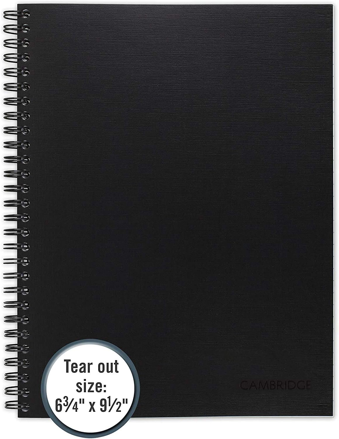 Cambridge Business Notebook, Legal Ruled, 6-1/2" x 9-1/2", Wirebound, Black, 2 Pack (73599)