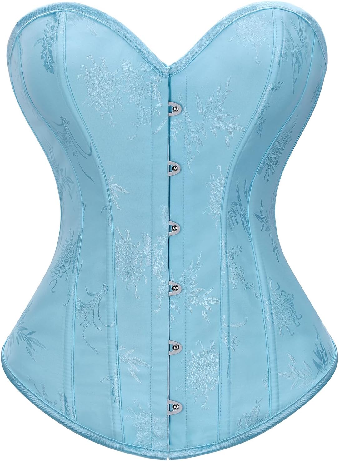 JASGOOD Corset Tops for Women Overbust Bustier - Lace up Jacquard Shapewear Lingerie Halloween Costume Corset