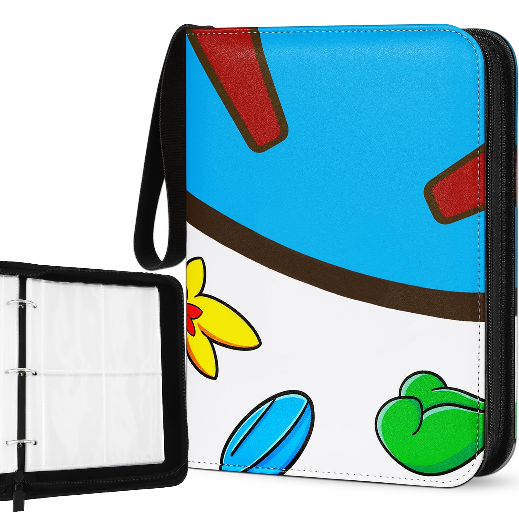 Trading Card Binder 440 Pockets, 4-Pocket Card Holder Album with 55 Sleeves Blue
