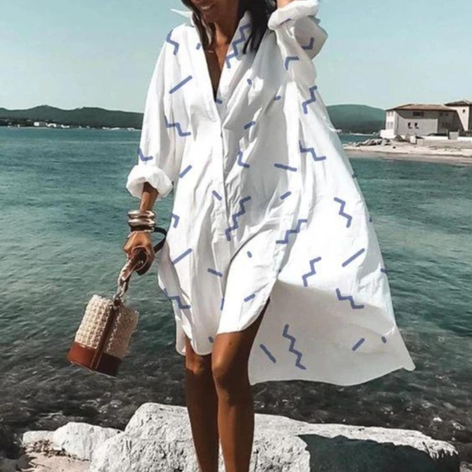 Oversized Shirt Dress Women Summer Casual Print Button Long Sleeve Loose Beach Dresses Female Elegant Bohemian Holiday Sundress : Amazon.nl: Fashion Oversized Shirt Dress Women Summer Casual Print Button Long Sleeve Loose Beach Dresses Female Elegant Bohemian Holiday Sundress : Amazon.nl: Fashion