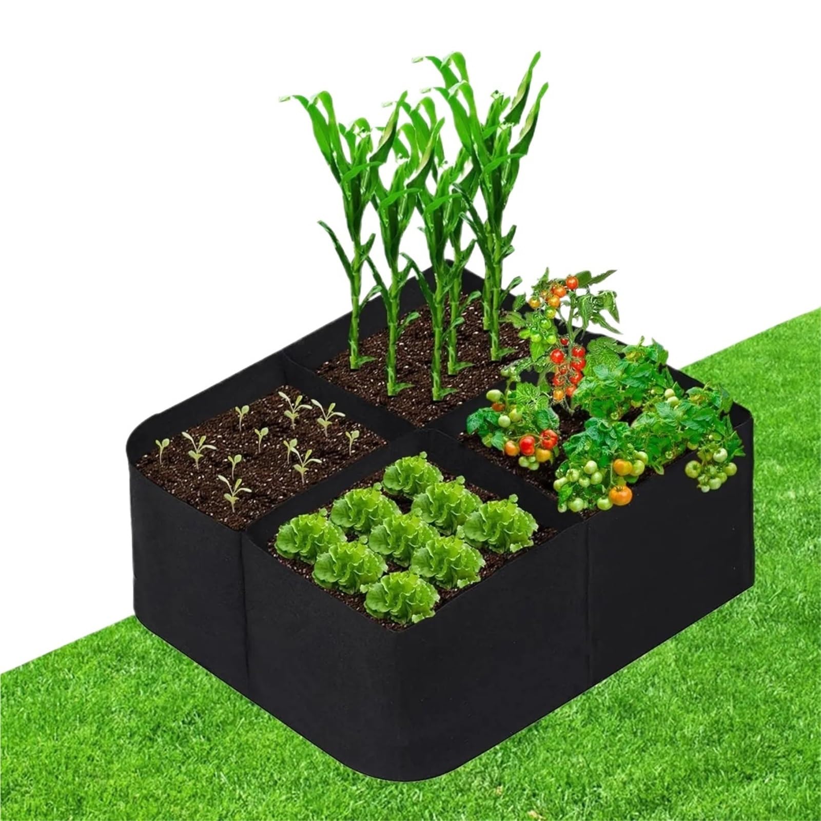 DCUIPG 3Pcs Raised Garden Bed With 4 Grids, Outdoor Indoor Plant Grow Bag For Vegetables Flowers Potatoes for Vegetables