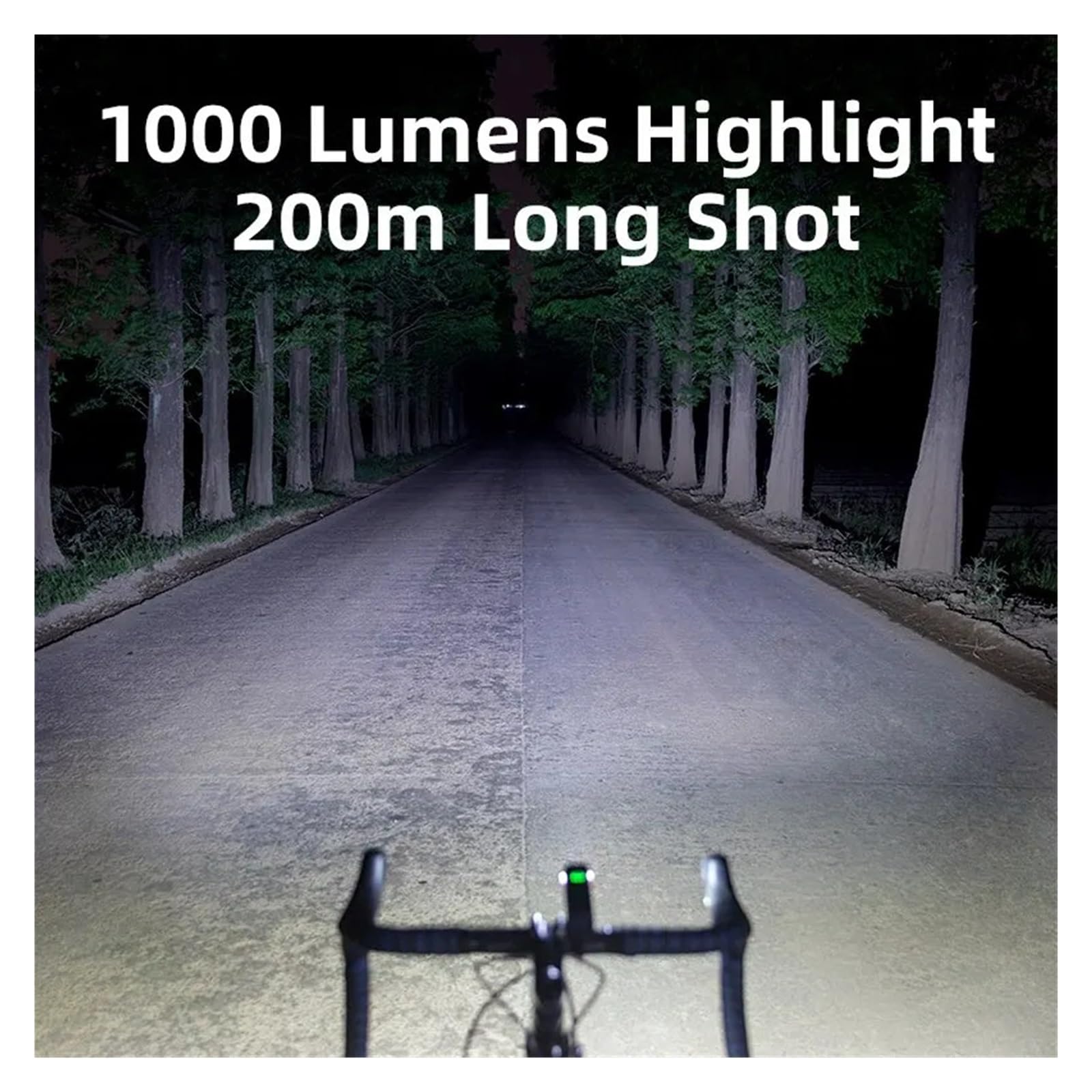 1 Faro de Bicicleta Recargable USB de 1000 lúmenes.