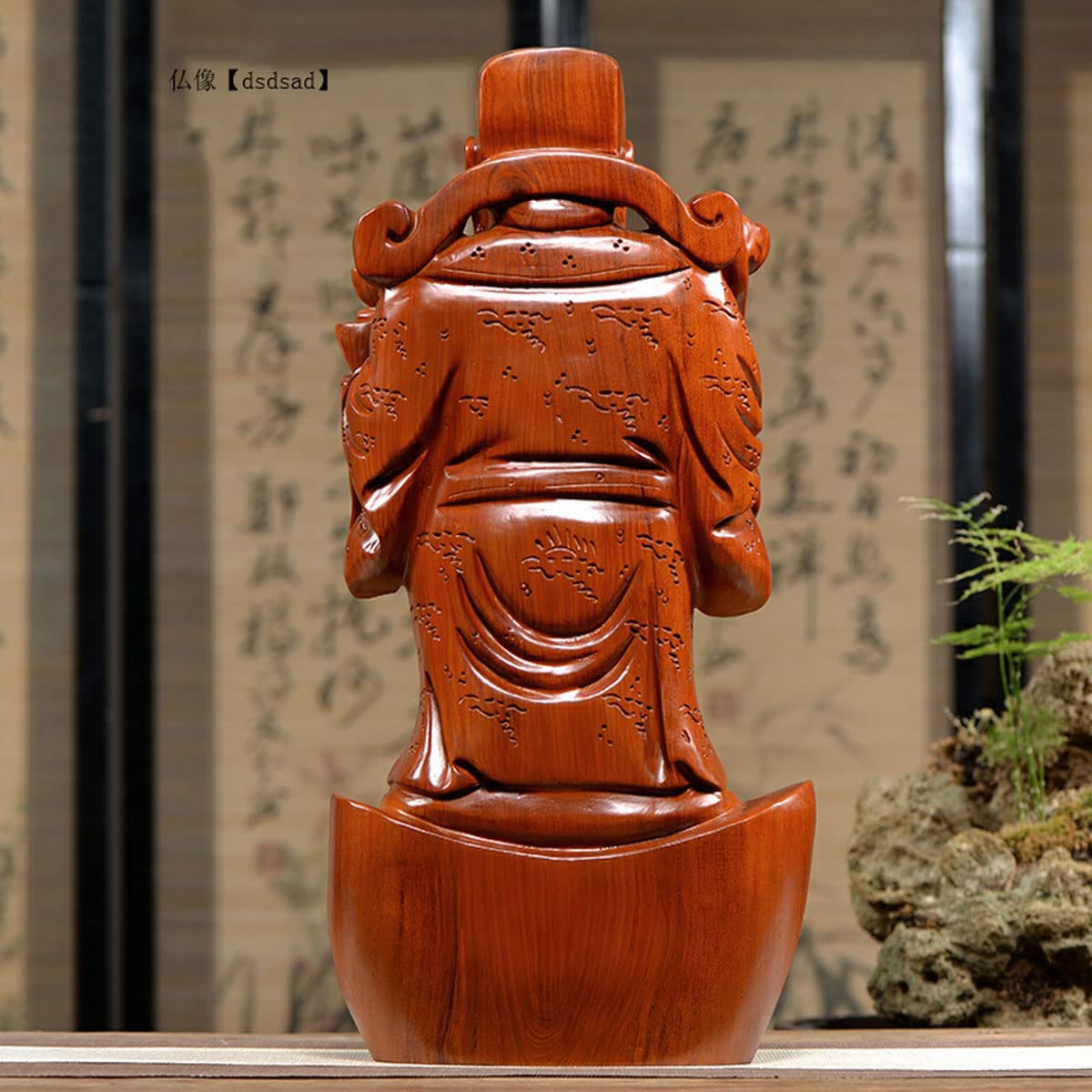 Amazon｜木彫りの七福神 木像招福福の神 木製フィギュア 黄花梨 高さ約