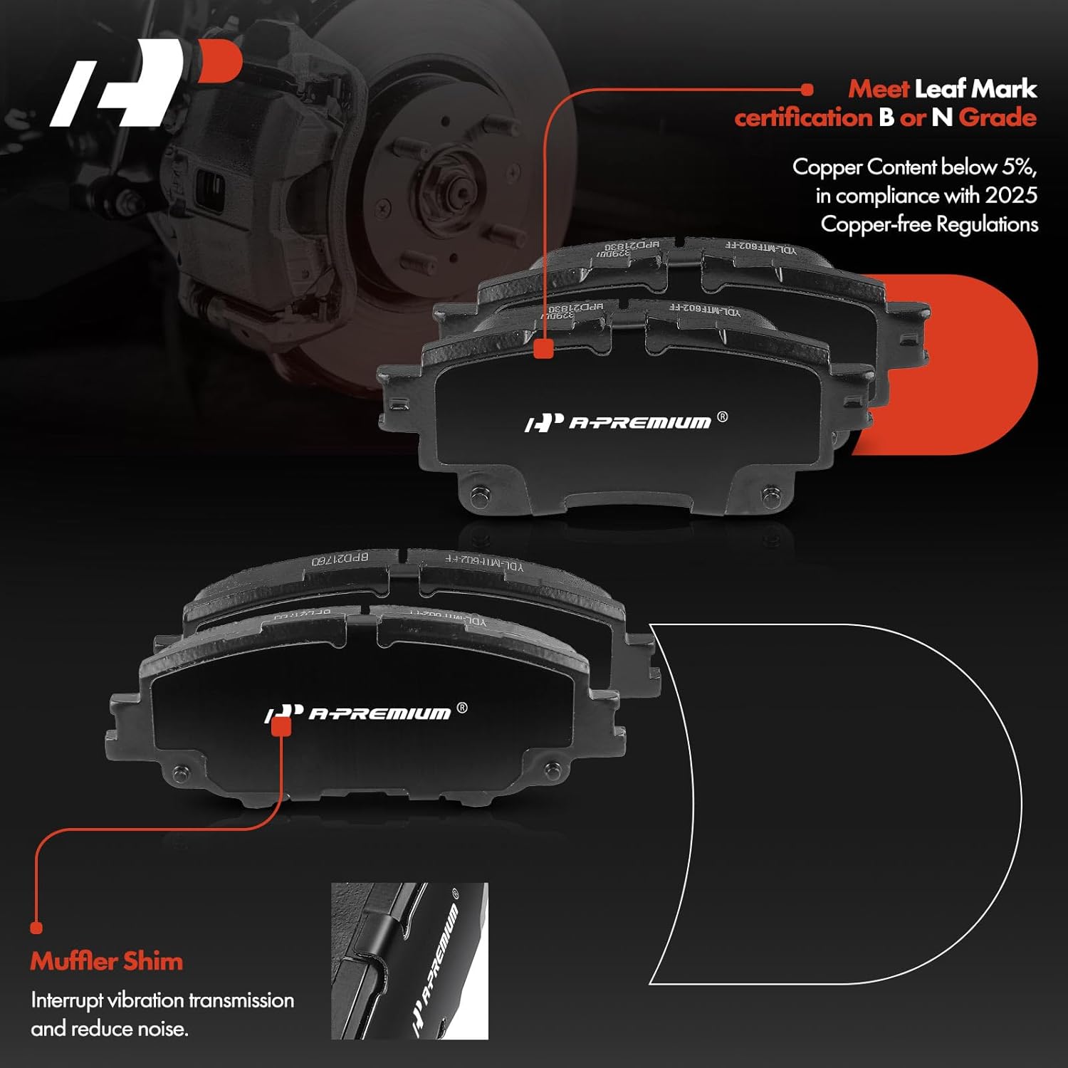 A-Premium Front and Rear Drilled and Slotted Disc Brake Rotors + Ceramic Pads Kit Compatible with Select Toyota Models - Corolla 2019 2020 2021 2022, 12-PC Set